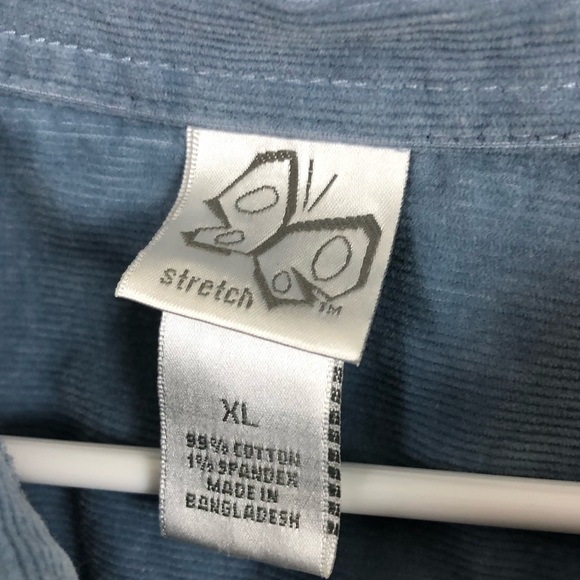 Stretch Corduroy Blue Button Down Jacket - Picture 5 of 5